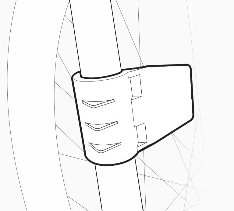 Spokester clips on to the front bike fork